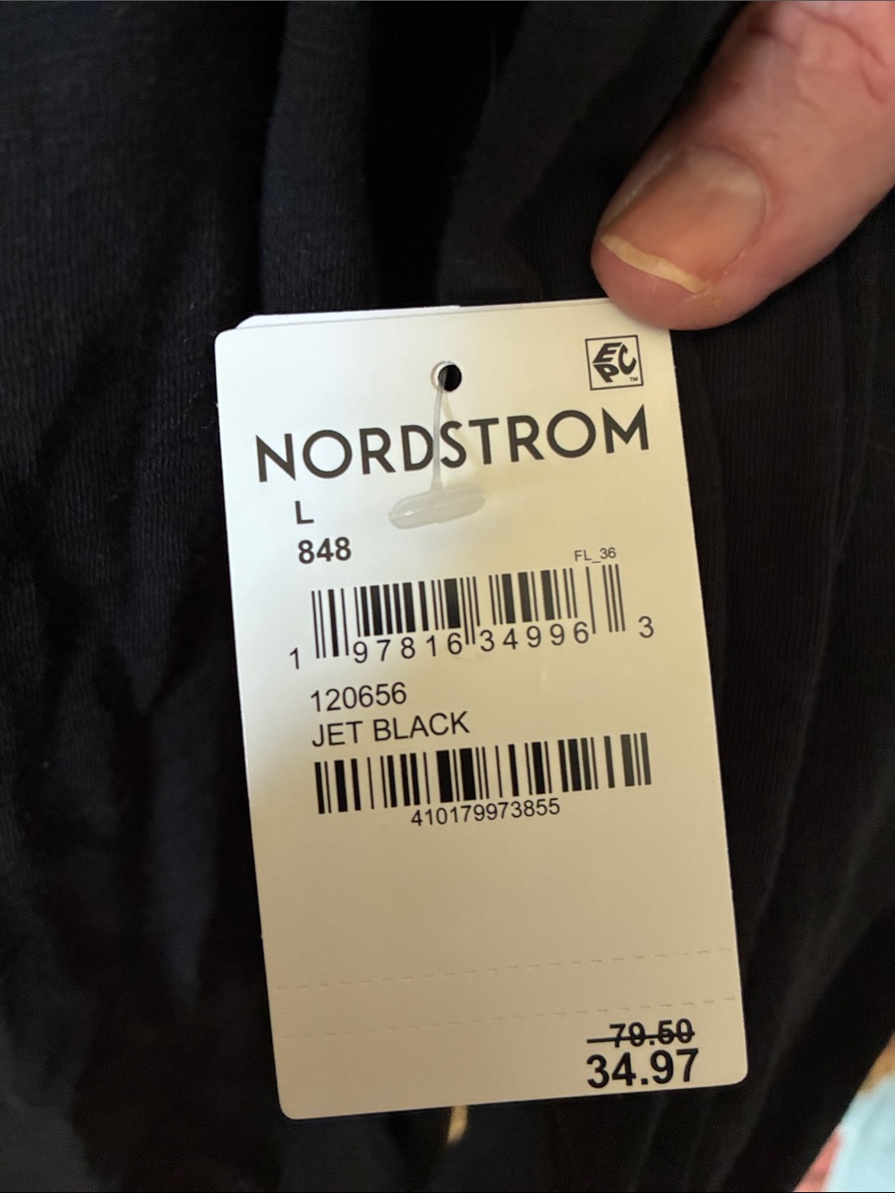 Nordstrom Women’s Jet Black Short Sleeve Tee - Picture 2 of 6